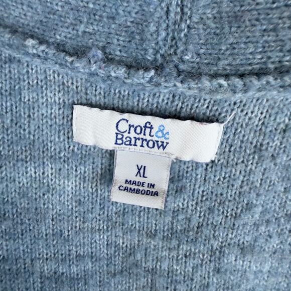 Croft & Barrow blue sz. XL open cardigan , soft, cable, casual #4212 - Picture 10 of 11